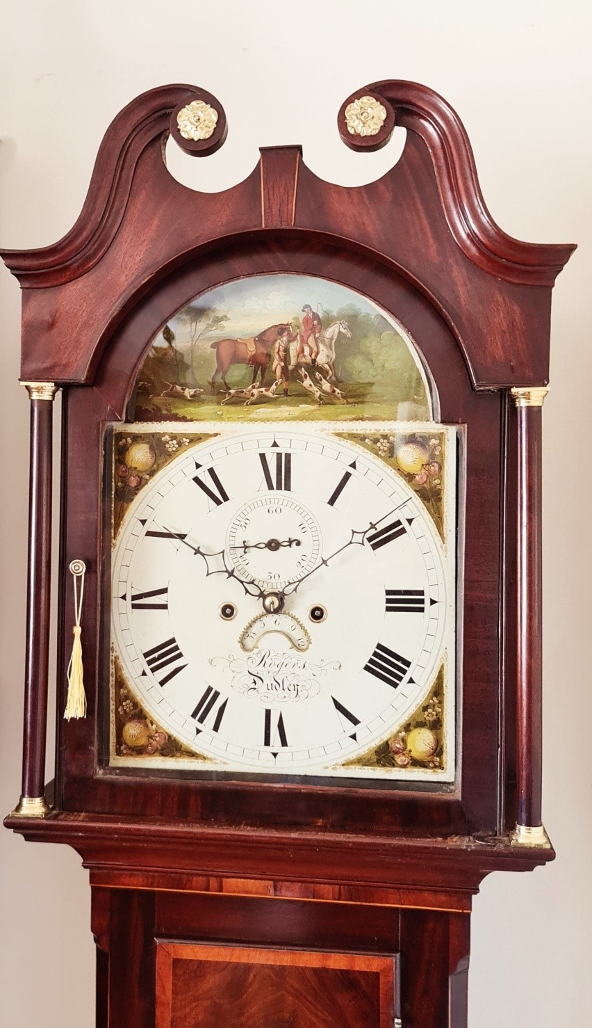 Dudley-longcase-clock Hood detail