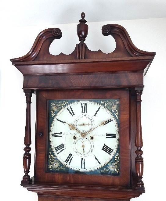 Gillows-longcase-clock Hood detail
