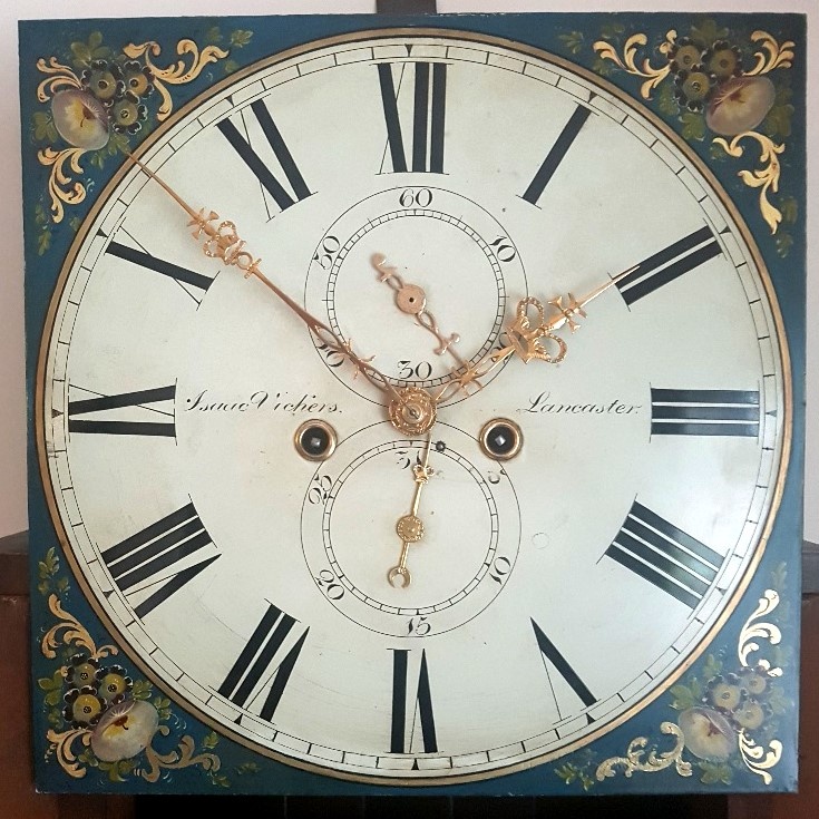 Gillows-longcase-clock dial detail